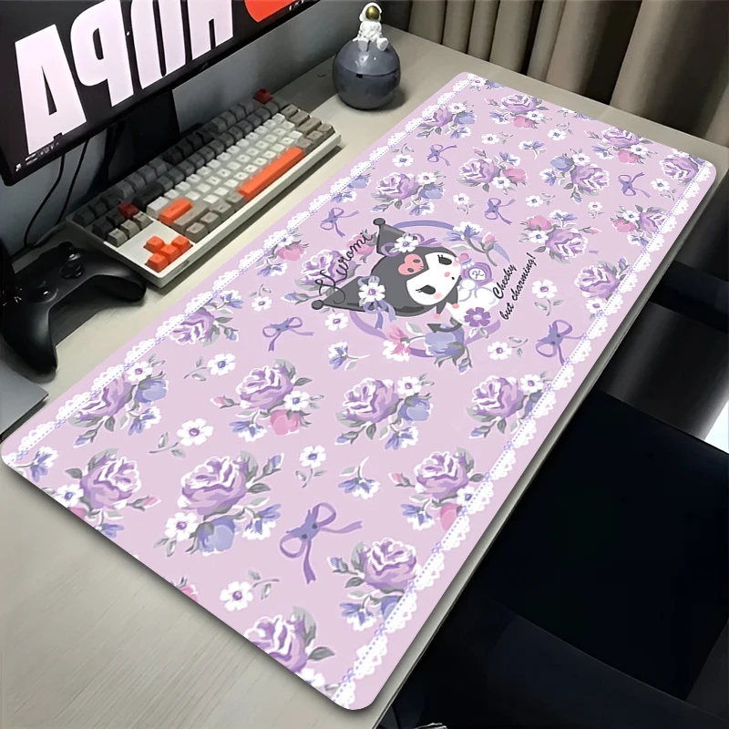Tradescantia Purple - Purple Flowers Bow Leather Mouse Pad
