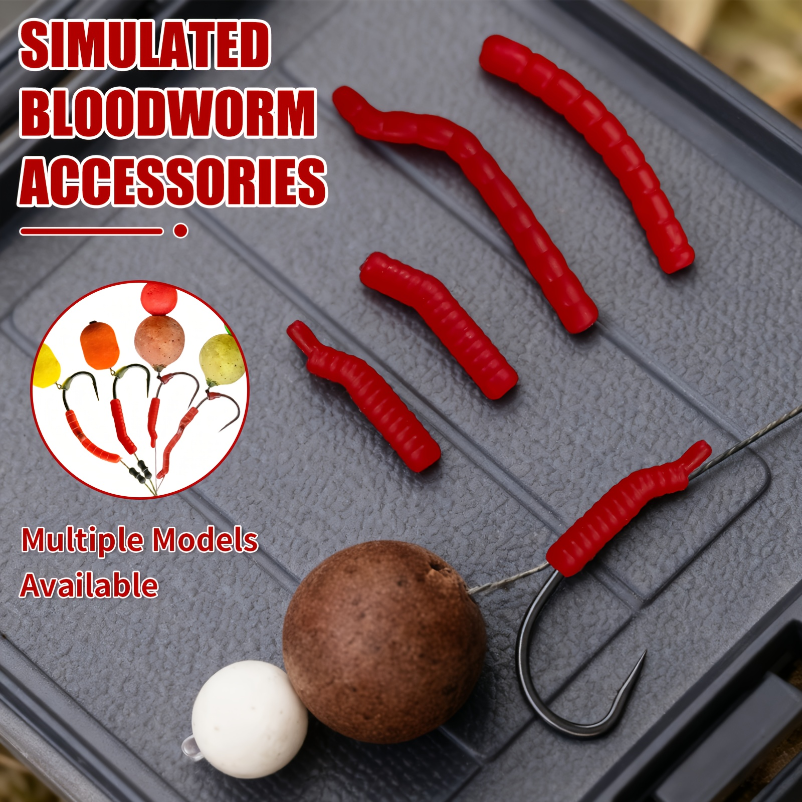 Red Artificial Bloodworm Hook  - Aglaonema Red ulasan dan harga