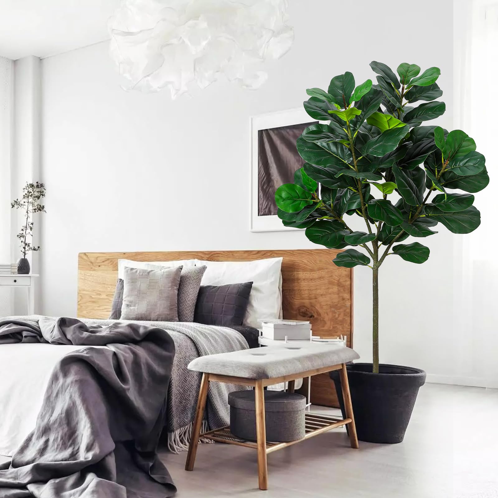 GlowSol 5.2 Ft Artificial Fidd - Ficus Lyrata Tree ulasan dan harga