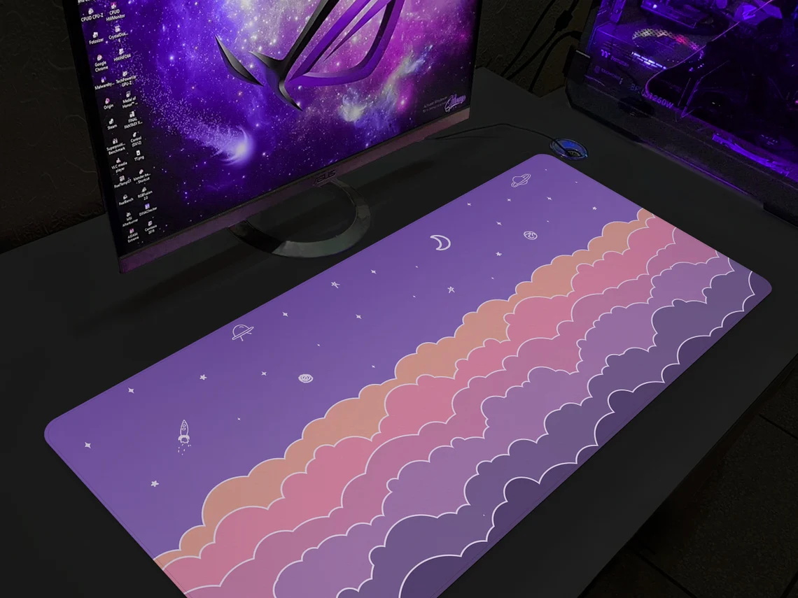 Kawaii Deskmat purple Cute Mou - Tradescantia Purple ulasan dan harga